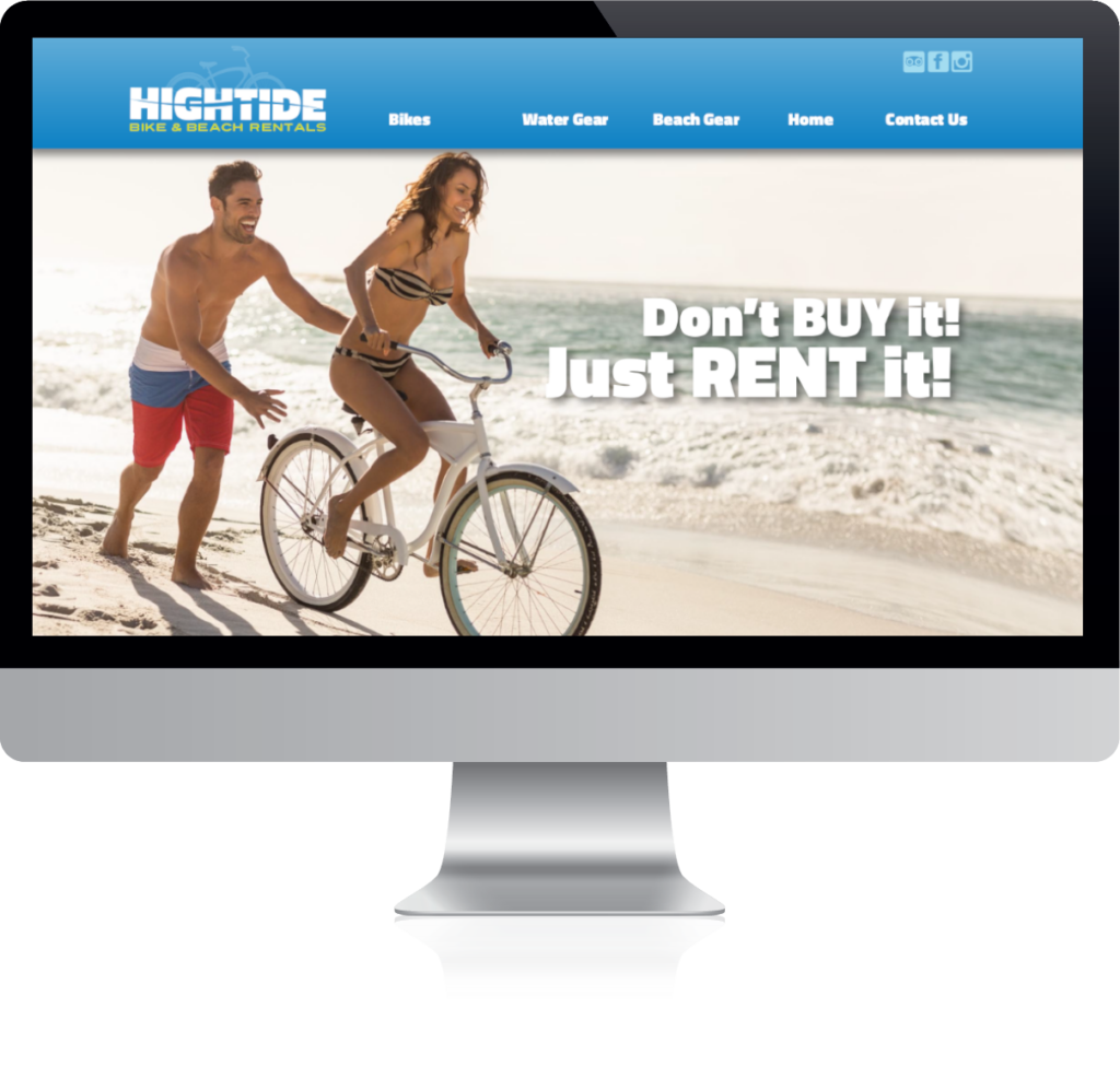 High Tide Bike Rental Website Example