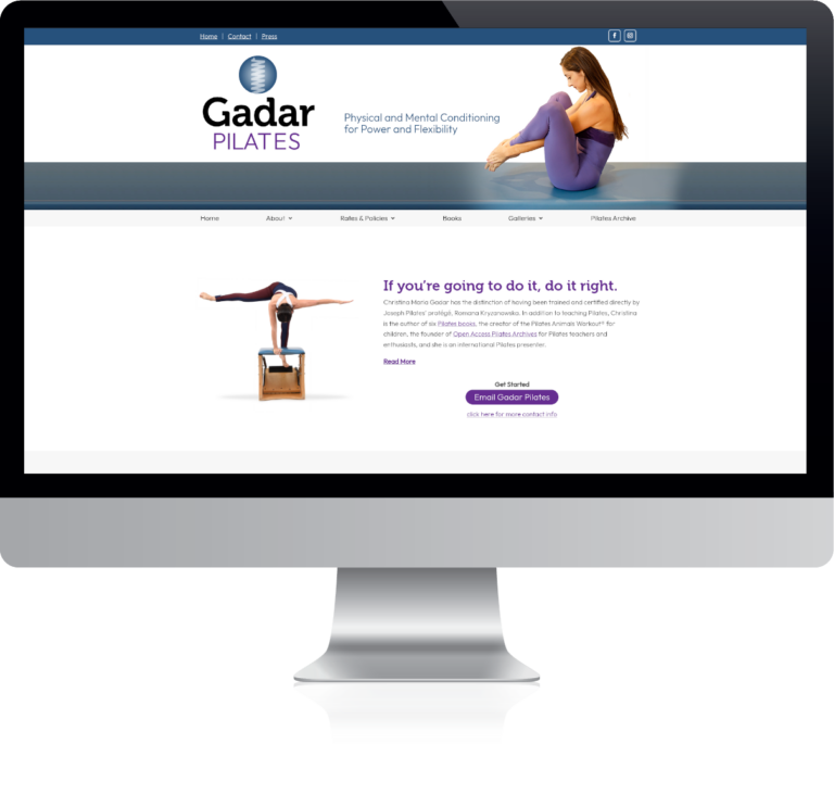 Pilates Personal Training Website Example